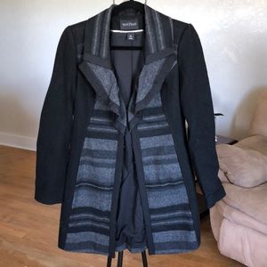 White House Black Market Gray and Black Coat